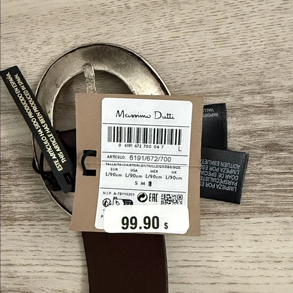 Massimo Dutti NAPPA LEATHER BELT WITH OVAL BUCKLE - Picture 5 of 5